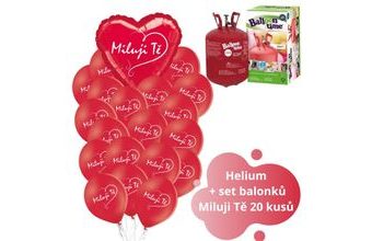 Helium set - červené balónky Miluji Tě