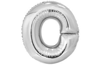 Písmeno O stříbrný foliový balónek 86 cm Amscan