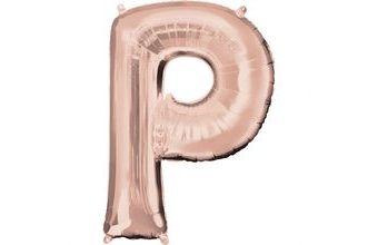 Písmeno P růžovo-zlaté foliový balónek 83 cm