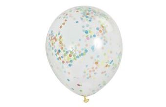 Balónky 6 ks 30 cm - průhledné s konfety barevnými