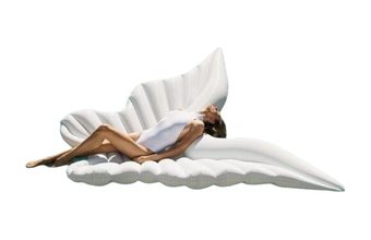 Nafukovací lehátko Mega andělská křídla bílá 250 x 130 x 15 cm