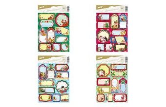 samolepky na dárky vánoční červené 200x300mm/10ks 8885995