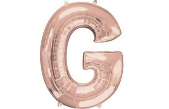 Písmeno G růžovo-zlaté foliový balónek 83 cm