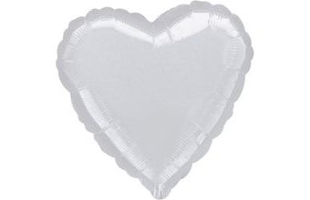 Balónek srdce stříbrné metalické