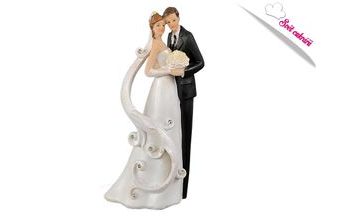 Pár novomanželů 21 cm - svatební figurky na dort