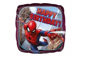 Balón foliový 43 cm - Spiderman Happy Birthday