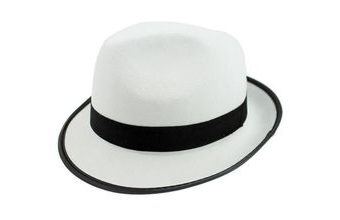 Klobouk Ganster bílý s černou páskou