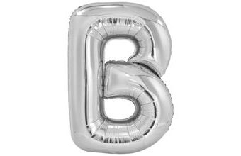 Písmeno B stříbrný foliový balónek 86 cm Amscan