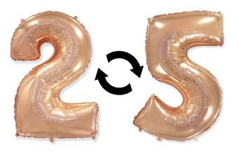 Balón foliový číslice růžovozlatá - Rose Gold 115 cm - 2 nebo 5