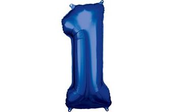 Balónek fóliový narozeniny číslo 1 modrý 86cm