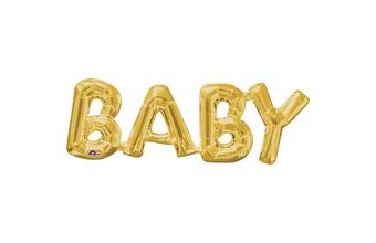 BABY foliový balónek zlatý 66cm x 22cm