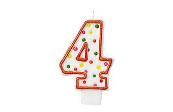 Dortová svíčka číslo 4 s puntíky