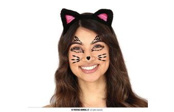 Nalepovací kamínky na obličej - Kočka - Halloween