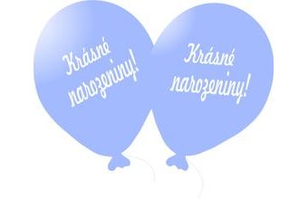 Balónek světle modrý Krásné narozeniny!