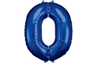 Balónek fóliový narozeniny číslo 0 modrý 86cm