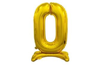 Balón foliový číslice ZLATÁ na podstavci, 74 cm - 0