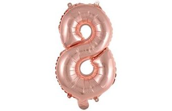 Balónek foliový narozeniny číslo 8 růžovo-zlaté 35cm Amscan