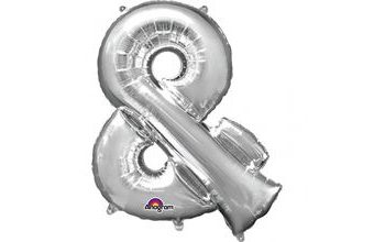 Symbol & stříbrné foliové balónky 35 cm x 27 cm