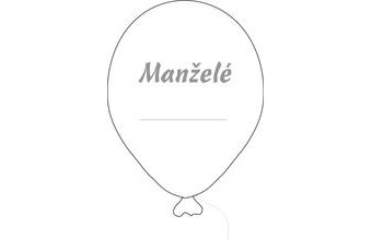 Svatební balónky Manželé s popisem šedý potisk 5ks + fix na balónky