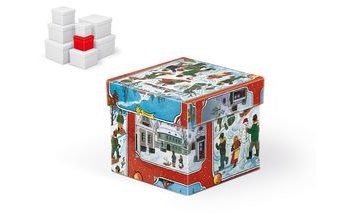 krabice dárková vánoční C-V005-BL 10x10x9cm 5370771