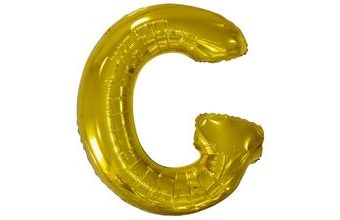 Písmeno G zlatý foliový balónek 86 cm amscan