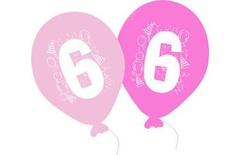 Balonky narozeniny 5ks s číslem 6 pro holky