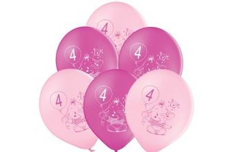 Balónky 4.narozeniny růžový slon 6 ks