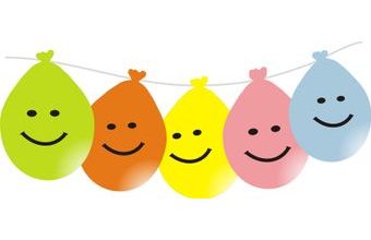 Balonky smajlík visící 5ks mix