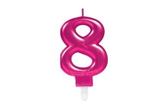 Svíčka číslo 8 růžová