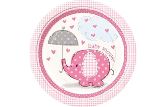 Talíře umbrellaphants "Baby shower" - Holka / Girl - 22 cm, 8 ks