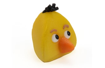 Angry Birds Žlutý - marcipánová figurka na dort