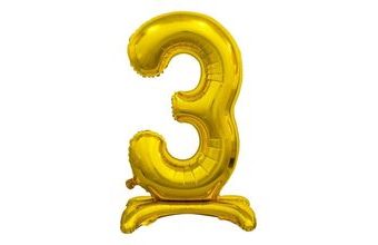 Balón foliový číslice ZLATÁ na podstavci, 74 cm - 3
