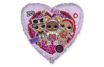 Balónek foliový srdce LOL 45 cm