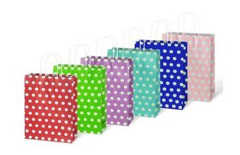 taška dárková kraft L 245x310x105 puntík mix 5251327