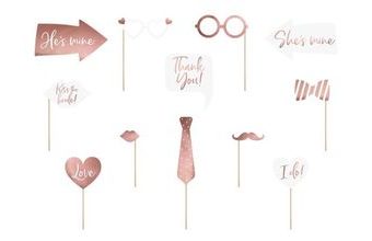 Svatební fotodoplňky, růžovo zlatý mix, 12 ks