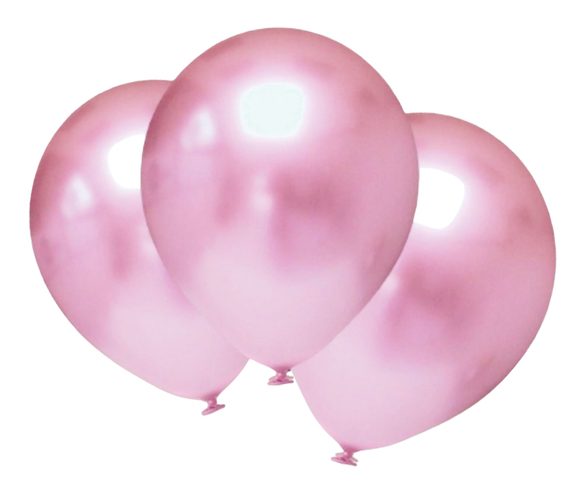 Balónky chromové světlerůžové 6 ks 30 cm