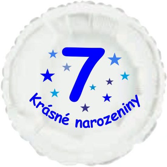 Krásné 7. narozeniny fóliový balónek kruh pro kluky