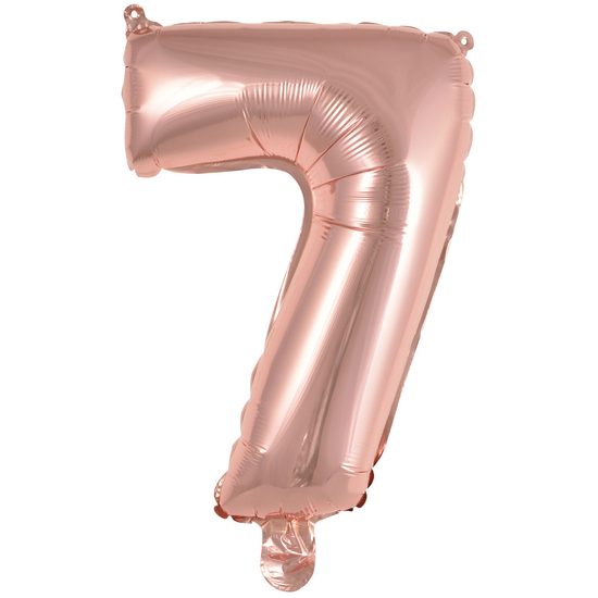 Balónek foliový narozeniny číslo 7 růžovo-zlaté 35cm Amscan