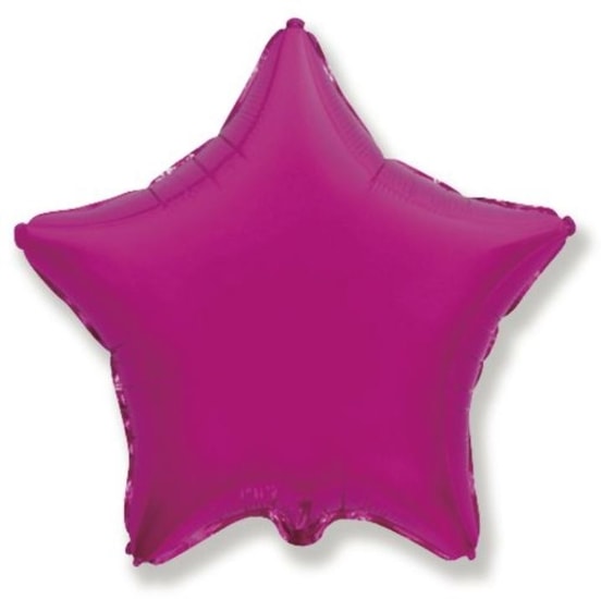 Balón foliový 45 cm Hvězda metalická tmavě růžová (Fuchsie)