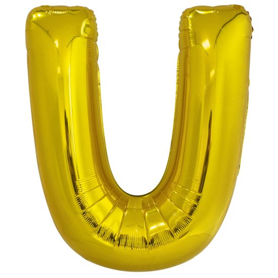 Písmeno U zlatý foliový balónek 86 cm amscan