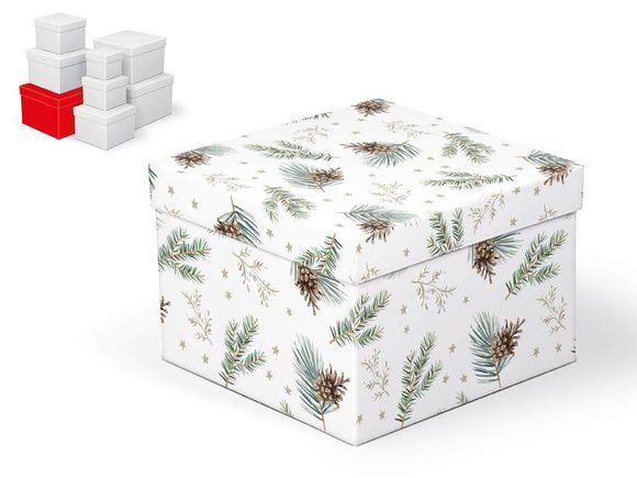 krabice dárková vánoční C-V006-G 20x20x14cm 5370937