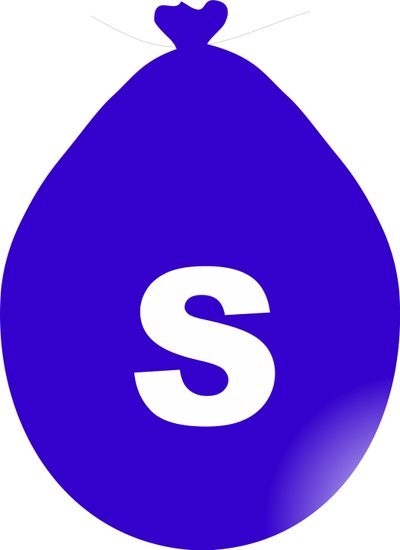 Balónek písmeno S modré