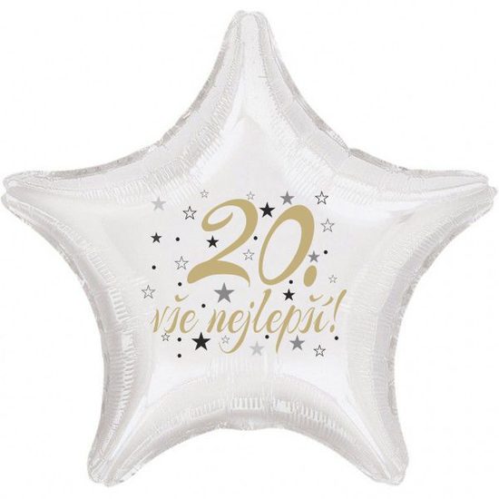 20. narozeniny balónek hvězda