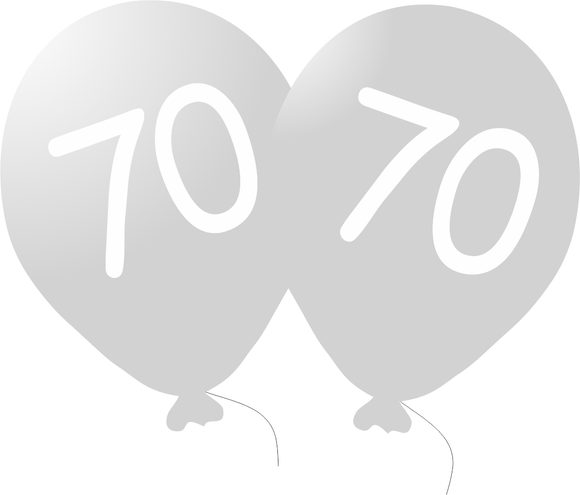 Balónek 70. narozeniny stříbrný metalický