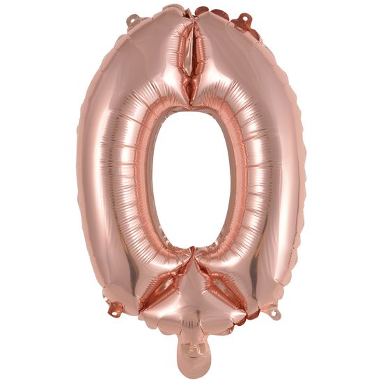 Balónek foliový narozeniny číslo 0 růžovo-zlaté 35cm Amscan