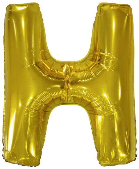 Písmeno H zlatý foliový balónek 86 cm Amskan