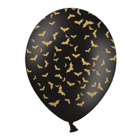 Latexové balónky černé - netopýři - 30 cm - 6 ks