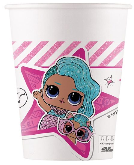 LOL papírové kelímky 8 ks 200 ml