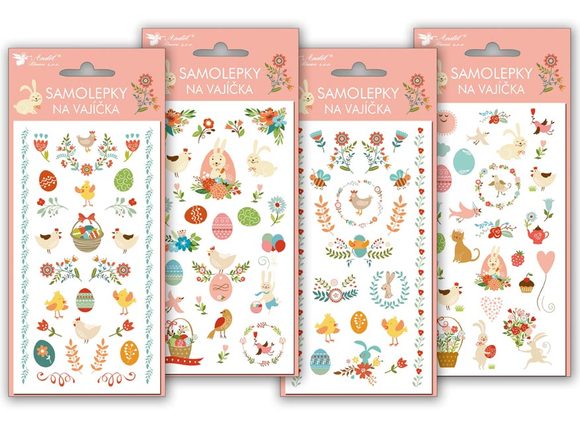 Velikonoční samolepky na vajíčka 829 gelové 19x9cm