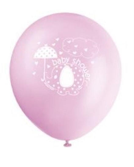 Balónky umbrellaphants "Baby shower" - Holka / Girl 30 cm, 8 ks